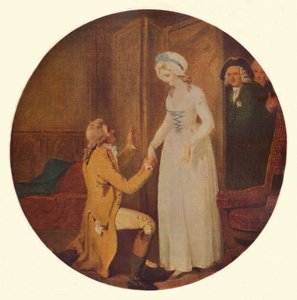 Joven Marlow y la Srta. Hardcastle: Una Escena de Ella Se Rebaja para Conquistar de Oliver Goldsmith Acto V, Escena de Francis Wheatley