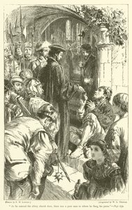 Al entrar por la puerta de la iglesia de la abadía, había un hombre pobre a quien le lanzó su bolsa de Francis Wilfred Lawson