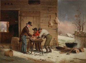 Preparándose para Navidad desplumando pavos, 1851