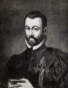 Retrato de Benito Arias Montano (1527-1598), humanista y teólogo español, basado en una pintura de Francisco Pacheco de Francisco (after) Pacheco