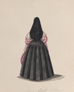 Una mujer con saya vista desde atrás, de un grupo de dibujos de Francisco