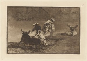 Capean otro encerrado, Lámina 4 de La tauromaquia de Francisco de Goya