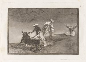 Capean otro encerrado, Lámina 4 de La tauromaquia de Francisco de Goya