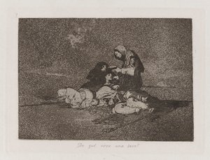 De que? sirve una taza? (What Is the Use of a Cup?), Plate 59 from Los desastres de la guerra (The Disasters of War)