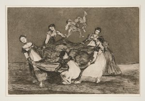 Femenino dispar (Locura femenina), pl. 1 de la serie Los proverbios de Francisco de Goya