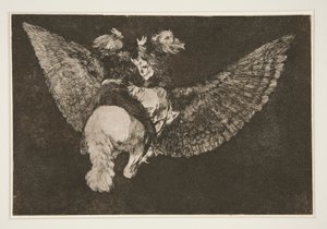 Volante dispar (Flying Folly), pl. 5 de la serie Los proverbios de Francisco de Goya