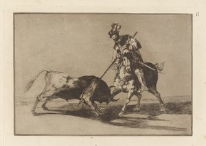 El Cid Campeador lanceando otro toro (The Cid Campeador Spearing Another Bull), Plate 11 from La tauromaquia