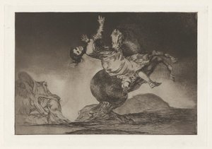 El caballo raptor (The Horse-Abductor), also known as La mujer y el potro, que los dome otro (A Woman and a Horse, Let Someone Else Master Them), from the series Los disparates (Los proverbios)