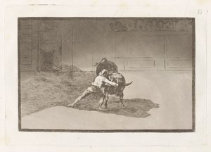 El famoso Martincho poniendo banderillas al quiebro (The Famous Martincho Places the Banderillas Playing the Bull with the Movement of his Body), Plate 15 from La tauromaquia