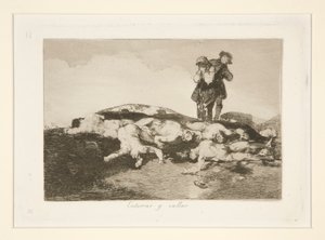 Entiérrenlos y callen, pl. 18 de Los desastres de la guerra de Francisco de Goya