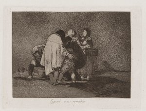 ¿Espir? sin remedio (No había nada que hacer y murió), Lámina 53 de Los desastres de la guerra (Los desastres de la guerra) de Francisco de Goya