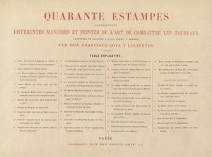 Ficha explicativa, de La tauromaquia (Tercera Edición)