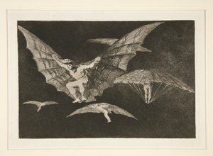Modo de vuelo (Una forma de volar), pl. 13 de la serie Los Proverbios de Francisco de Goya