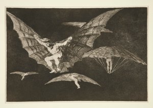 Modo de vuelo (Una forma de volar), pl. 13 de la serie Los Proverbios de Francisco de Goya