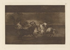 La Muerte de Pepe Illo (3ra Composición), Lámina F de El Toro Machia (3ra Edición) de Francisco de Goya