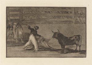 Origen de los arpones ? banderillas (Origin of the Harpoons or Banderillas), Plate 7 from La tauromaquia
