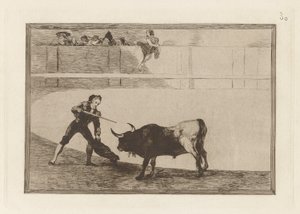 ¿Pedro Romero? al toro de pie (Pedro Romero matando al toro detenido), lámina 30 de The Bull Machinery