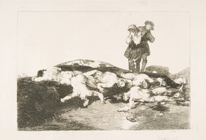 Placa 18 de Los Desastres de la Guerra: Enterrarlos y callar de Francisco de Goya
