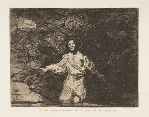 Placa 1 de Los desastres de la guerra: Triste..., ca. 1815 publicado 1863 de Francisco de Goya