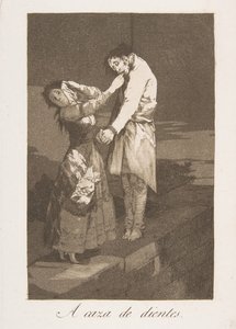 Placa 12 de Los Caprichos: A caza de dientes, 1799 de Francisco de Goya