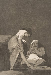 Placa 17 de Los Caprichos: Está bien estirada Bien tirada está., 1797-98. de Francisco de Goya