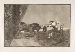 Placa 18 de la Tauromaquia: La osadía de Martincho en el ruedo de Zaragoza de Francisco de Goya