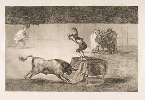 Tauromaquia, lámina 19: Otra locura suya en el mismo ruedo de Francisco de Goya