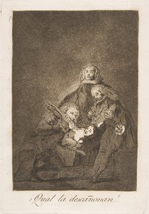 Placa 21 de Los Caprichos: ¡Cómo la despluman!, 1799 de Francisco de Goya