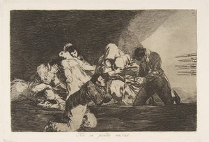 Placa 26 de Los Desastres de la Guerra: Uno..., 1810-20, publicada 1863