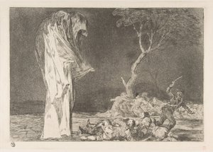 Lámina 2 de los Disparates: La locura del miedo, ca. 1816-23 publicado ca. 1848 de Francisco de Goya