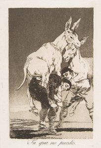 Placa 42 de Los Caprichos: Tú que no puedes., 1799 de Francisco de Goya