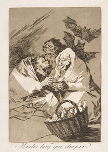 Placa 45 de Los Caprichos: Mucho hay que chupar de Francisco de Goya