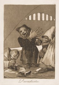 Placa 49 de Los Caprichos: Duendecitos de Francisco de Goya