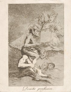 Placa 70 de Los Caprichos: Devota Profesión, 1799 de Francisco de Goya