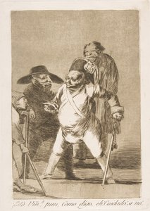 Lámina 76 de Los Caprichos: Entiendes... bueno, como digo... ¡eh! ¡Cuidado! de lo contrario de Francisco de Goya