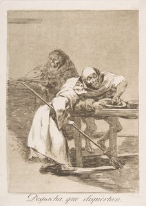 Placa 78 de Los Caprichos: Despacha, que despiertan de Francisco de Goya