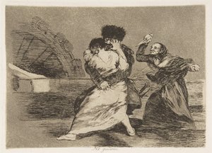 Placa 9 de Los desastres de la guerra: Ellos d..., 1810 publicado 1863 de Francisco de Goya