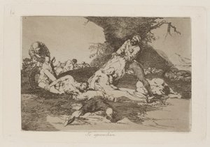 Se aprovechan (Se aprovechan de ellos), pl. 16 de la serie Los desastres de la guerra (The Disasters of War) de Francisco de Goya