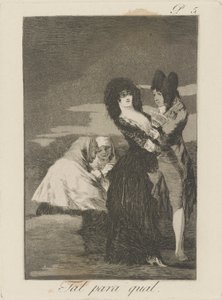 Tal para cual. (Dos iguales), pl. 5 de la serie Los caprichos de Francisco de Goya