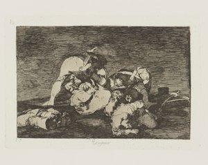 De nada. (Tampoco [hacer estos] tampoco.), pl. 10 de la serie Los Desastres de la Guerra de Francisco de Goya