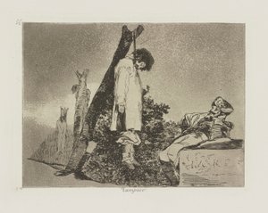 De nada. (No [en este caso] tampoco.), pl. 36 de la serie Los Desastres de la Guerra de Francisco de Goya