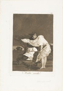 Una mala noche, lámina 36 de Los Caprichos de Francisco Jose de Goya y Lucientes
