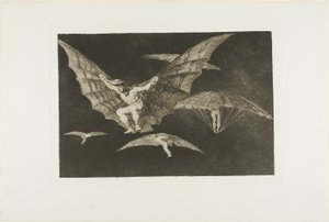 Una forma de volar, de Disparates, publicado como lámina 13 en Los Proverbios de Francisco Jose de Goya y Lucientes