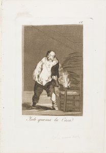 Y su casa está en llamas, placa 18 de Los Caprichos de Francisco Jose de Goya y Lucientes