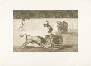 Otra locura suya en el mismo anillo, placa 19 de El arte del toreo de Francisco Jose de Goya y Lucientes