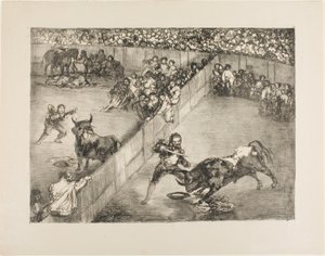 Corrida de toros en un ruedo dividido, de Los toros de Burdeos de Francisco Jose de Goya y Lucientes