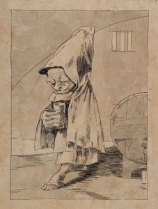 Caricatura de un monje de Francisco Jose de Goya y Lucientes