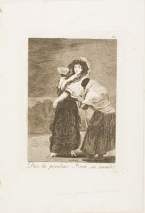 Por el amor de Dios: y era su madre, plato 16 de Los Caprichos de Francisco Jose de Goya y Lucientes