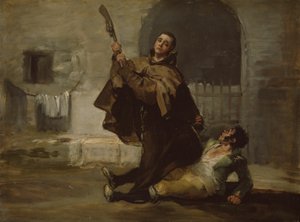 Fray Pedro golpea a El Maragato con la culata de la pistola de Francisco Jose de Goya y Lucientes