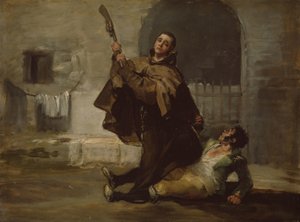 Fray Pedro Clubs El Maragato con la culata del fusil, c.1806 (óleo sobre tabla) de Francisco Jose de Goya y Lucientes